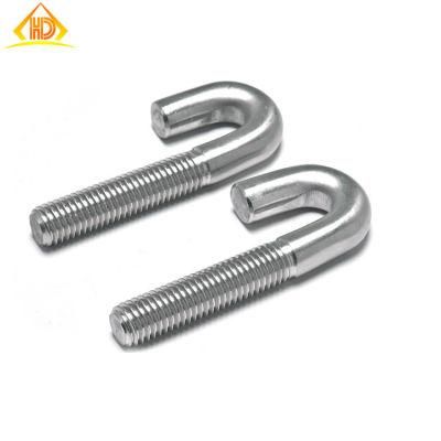 M8 M10 M12square U Type Customized A2 A4 Carbon Steel Zinc Plated U Sqeaure Pipe Hook Eye I L J Bolt