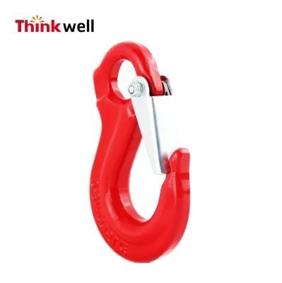 G80 Eye Lifting Hook with Safety Latch for Chain Sling