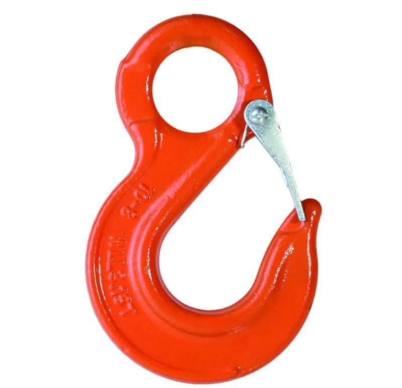 Us Type A320 Galvanized Alloy Steel Drop Forged Locking Lifting Eye Hook with Safety Latch