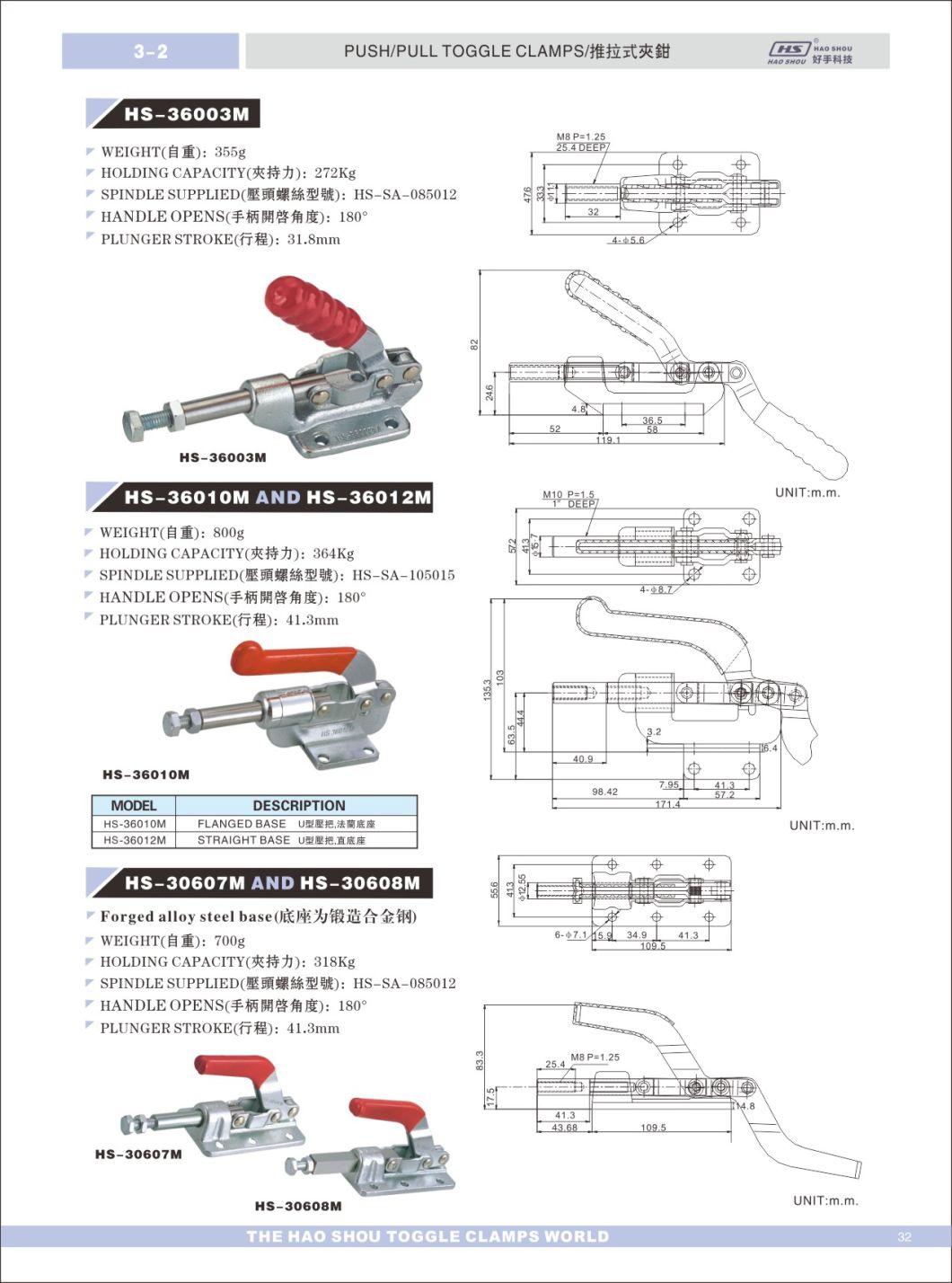 HS-36003m as 603-M Quick Release Fixture Custom Adjustable Push Pull Toggle Clamps for Woodworking