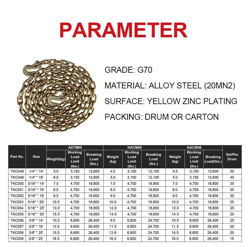 Welded Alloy Steel G70 Tie Down Transport Chain