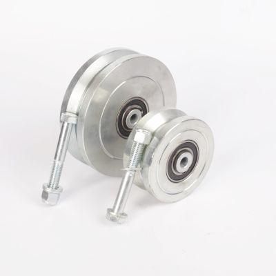 Silver Steel Adjustable Sliding Gate V Groove Wheels for Industrial Wardrobe Door Roller Casters