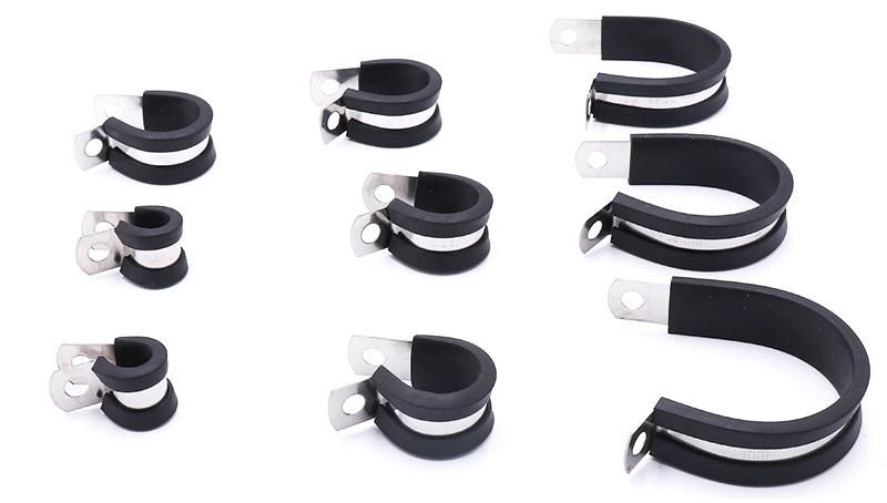 EPDM Rubber Coated Lined P Type Metal Stainless Steel Clips