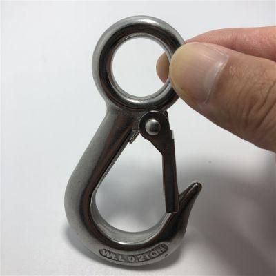 304 Grade Stainless Steel Large Eye Safety Latch Cargo Hook