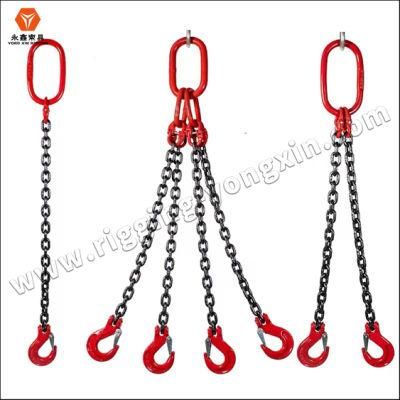 Lifting and Lashing Chain Sling with Master Link and Clevis Hook Pear Link