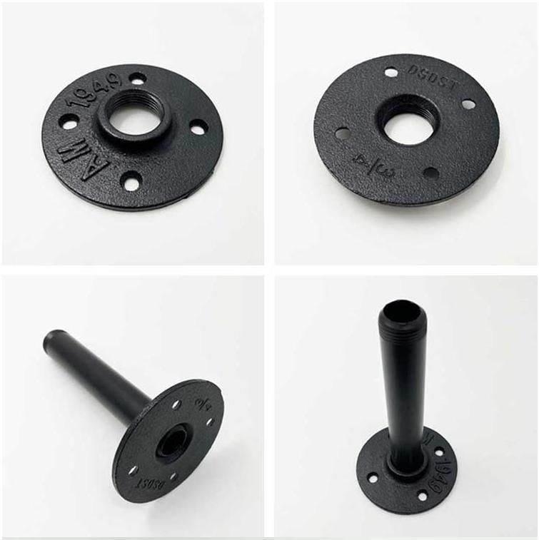 Black Powder Coating Pipe Shelf Brackets for Indoor DIY Design