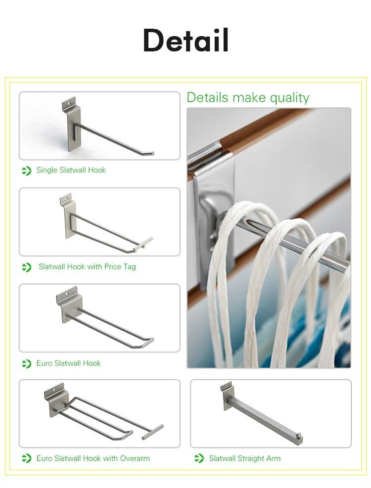 Zinc Plated and Chromed Display Slatwall Hooks for Shops