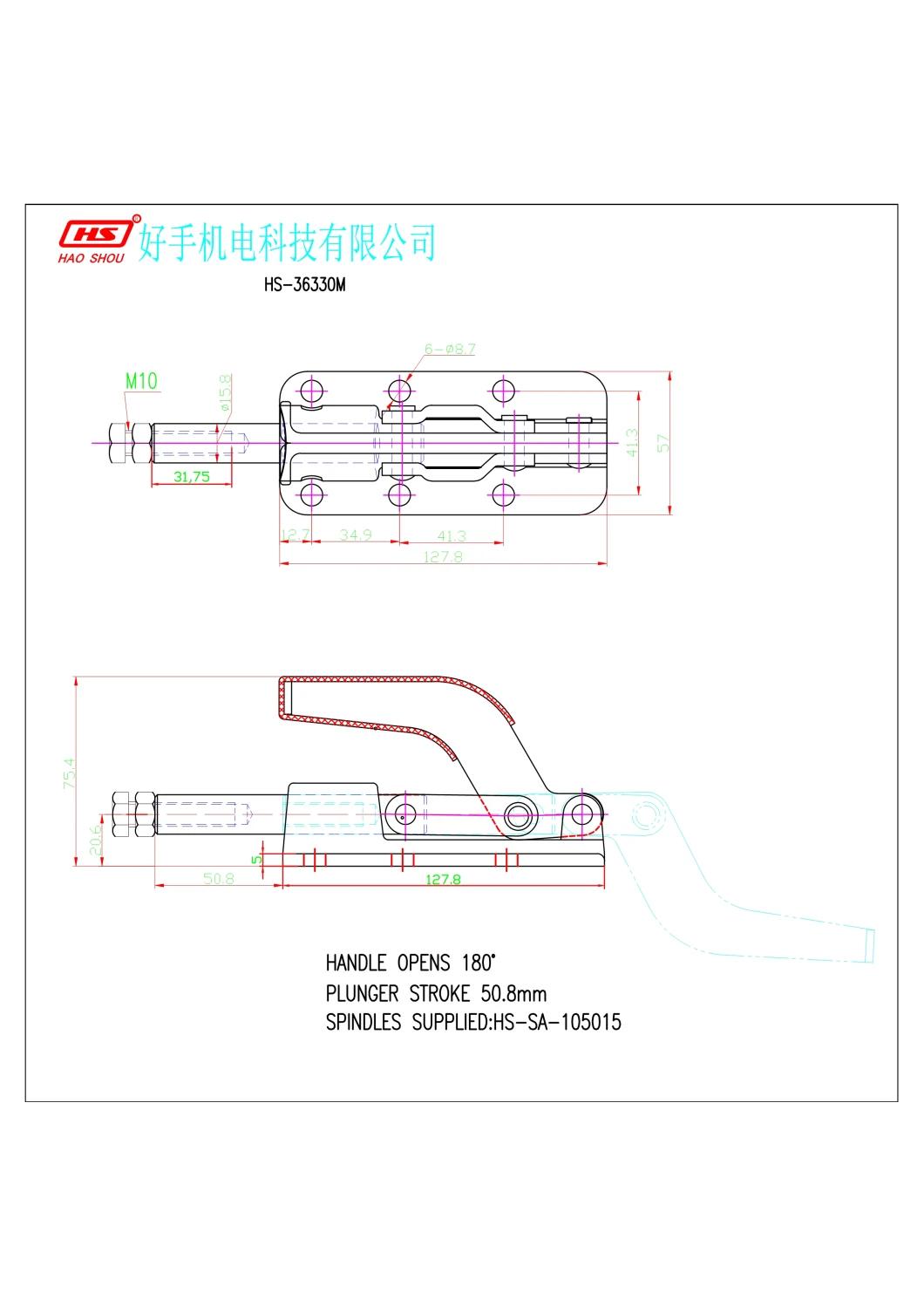 Haoshou HS-36330m as 630-M Heavy Duty Quick Release Adjustable Pull Push Toggle Clamp for Jig and Fast Fixture