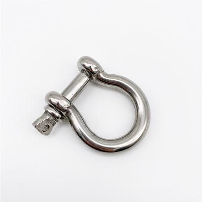 High Quality Rigging Hardware Stainless Steel European Style Bow Shackle with Safety Pin