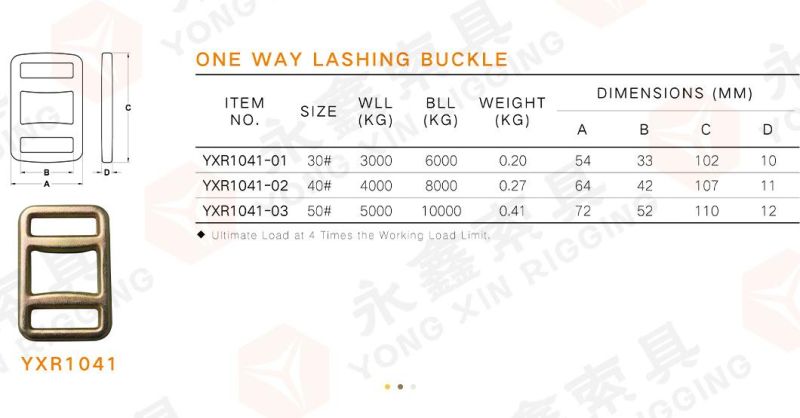 2′ ′ Forged One Way Buckle, One Way Lashing Buckle