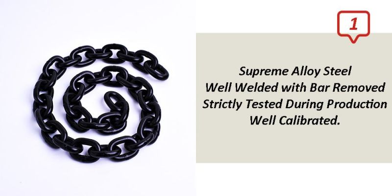 Heavy Duty 6mm 8mm 10mm 12mm 16mm 20mm Black Color Steel Welded G80 Lifting Steel Chain for Sale