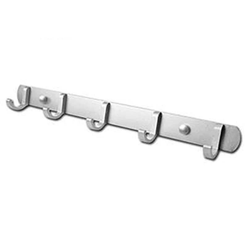 Stainless Steel 304 Towel Hook Rack Coat Hook Rail Wall Mounted with 5 Heavy Duty Hooks