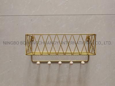 Storage Baskets Metal Wire Shelf Wall Hanging Hooks with Wall Baskets