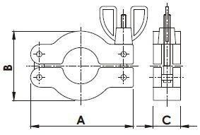 Vacuum Aluminum Swing Double Pin Clamp