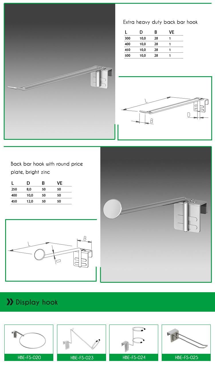 Supermarket Display Fixtures Wire Hook