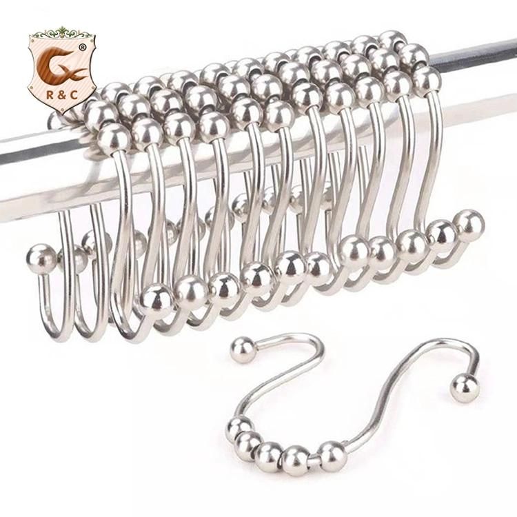 Bath Set Rust Shower Curtain Hooks Rustproof Flower Shower Curtain Rings