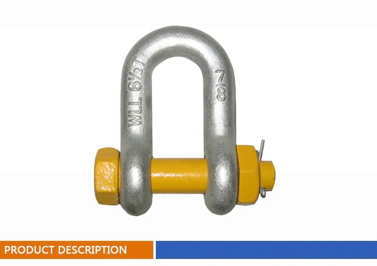 G2150 Electronic Galvanzed Steel D Shackle Price of Lifting Load Shackle