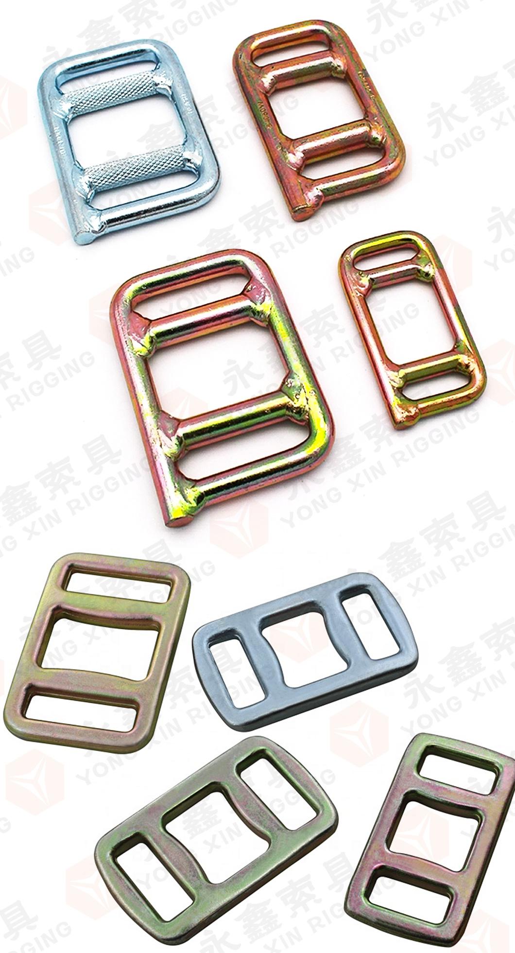 Forged Yellow Electric Galvanized Welded One Way Lashing Buckle for Webbing Sling