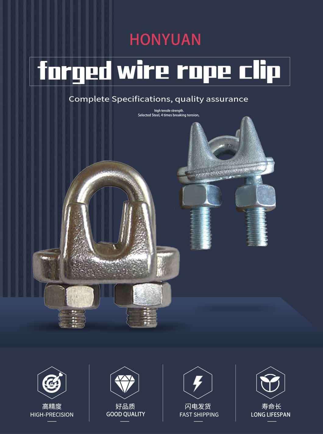Factory DIN 741 Galv Malleable Iron Wire Rope Clips