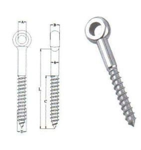 Stainless Steel Marine Hardware Wooden Threaded Screw