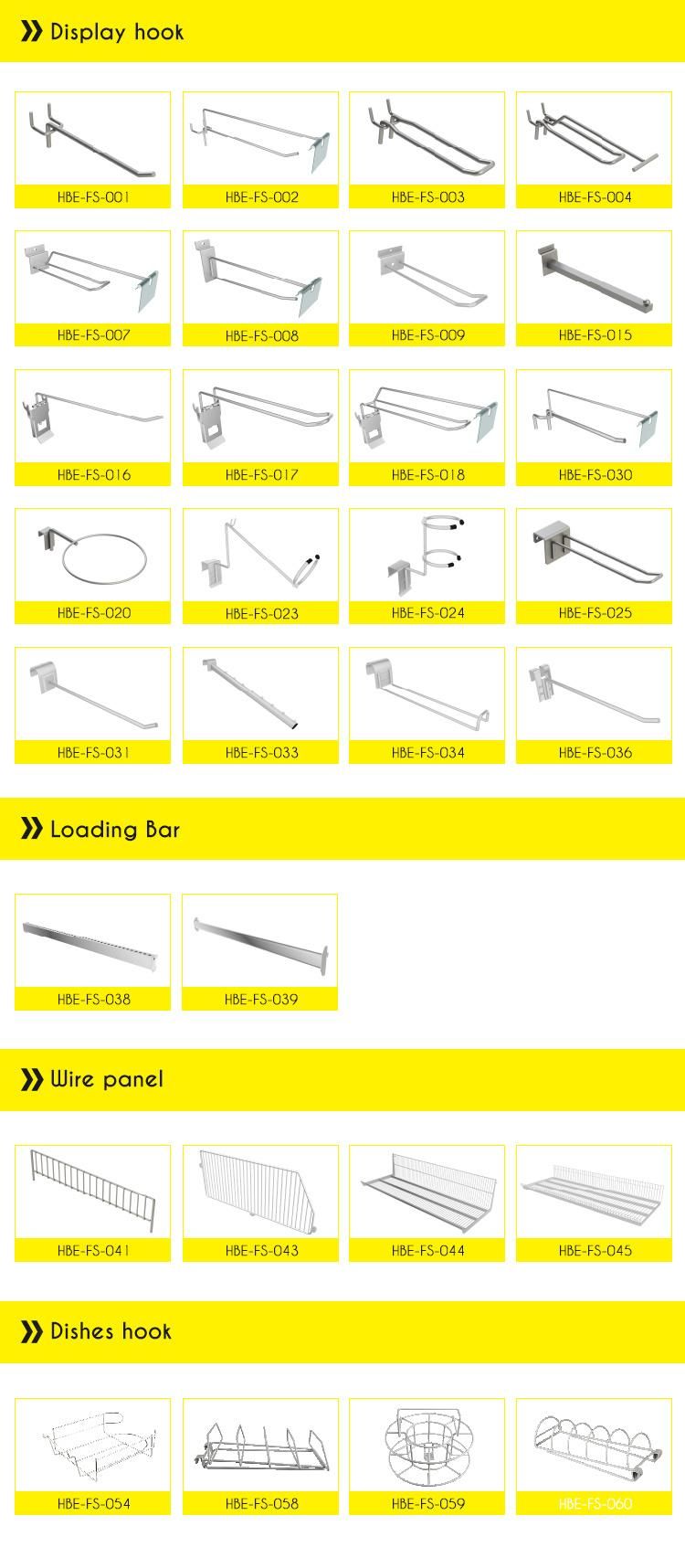 Price Holder Double Prong Slatwall Looped Euro Hook with Overarm