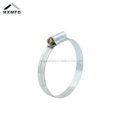 British Style Galvanized Steel Worm Gear Drive Hose Clamp