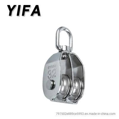 Stainless Steel Double Swivel Pulley Blocks with Ring
