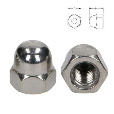 Made-in-China DIN1587 M8 Hex Domed Stainless Steel 304 Flange Round Cap Nut