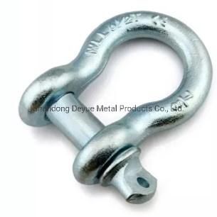 High Quality G2130 Steel Electro Galvanized Drop Forged Bolt Anchor Bow Shackle
