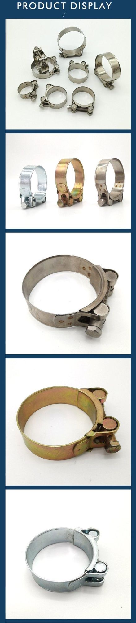 Galvanized Steel Heavy Duty Hose Clamps Single Bolt Pipe Clamp