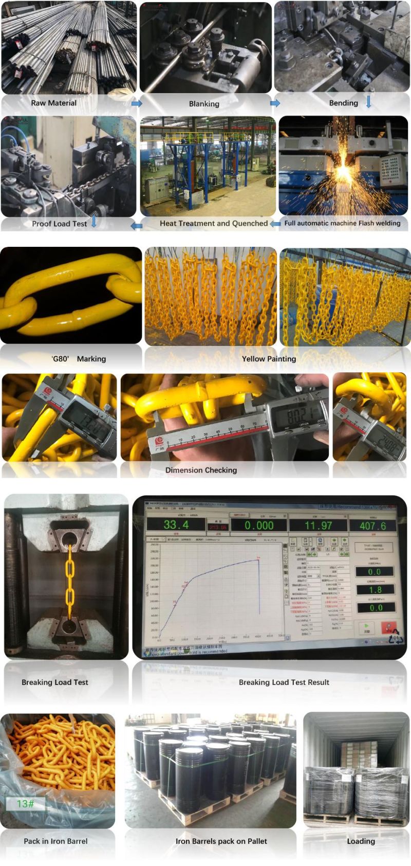 Heavy Duty Lifting Link Chaing80 Stainless Steel Link Chain