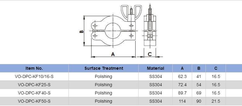 Sanitary Stainless Steel Vacuum Clamp 1inch