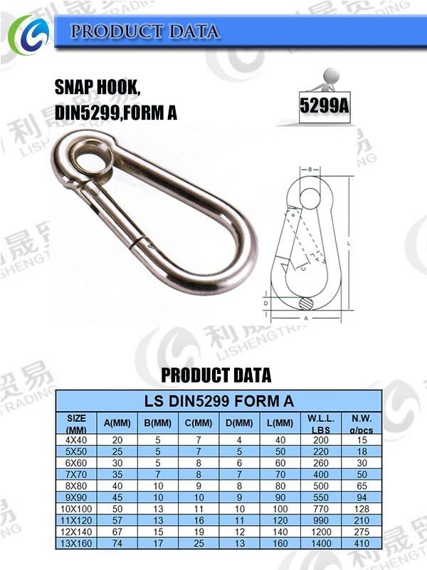 High Tensile Galvanized Trigger Snap Hook for Wire Rope