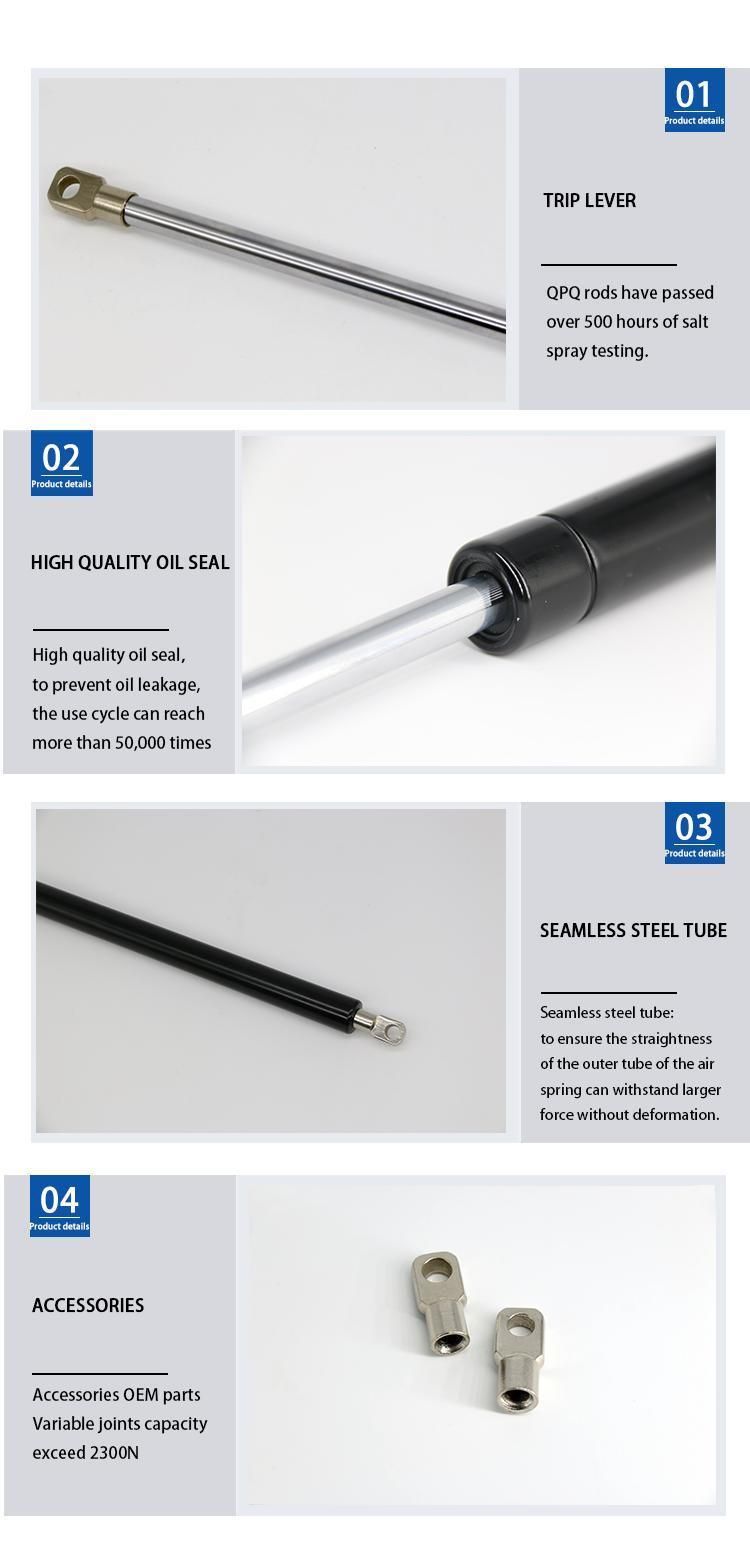 Heavy Duty 60n 80n 100n 150n 300n 1000n Soft Close Smooth Rod Seamless Piston Gas Spring for Mechanical Door