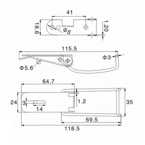 Spring Load Stainless Steel Toggle Latch/ Loog Hook Latch