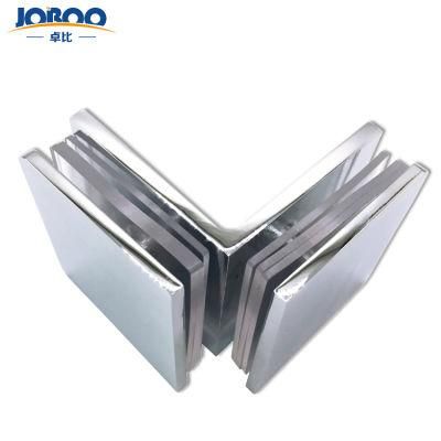 High Quality Polish Mirror Brass 90 Degree Glass to Glass Shower Door Bracket Clips Clip for Shower Screen