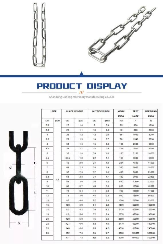 Gr3 Ele-Galvanized 10mm Long Link Chain, 100meters/PCS