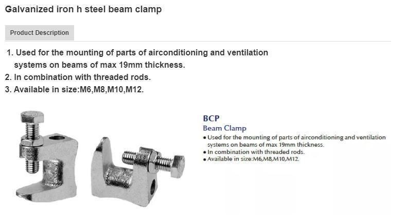 Wholesale 1/4" Rod Malleable Iron Galvanized Beam Clamp