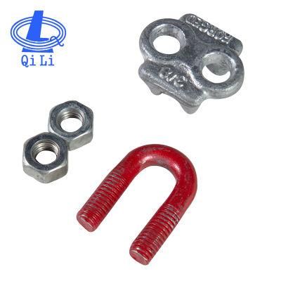 Galvanized Forged Carbon Steel G450 Wire Rope Clip with Red Color