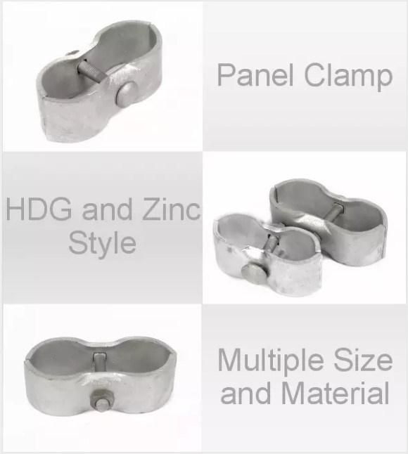 Factory Direct Sale HDG Steel Fence Fitting Panel Pipe Clamp