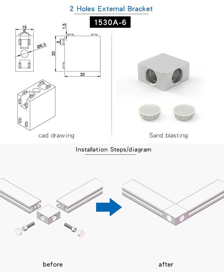 Good Quality 1530 Right Angle Connecting Block T Slot Bracket Galvanized Angle Bracket