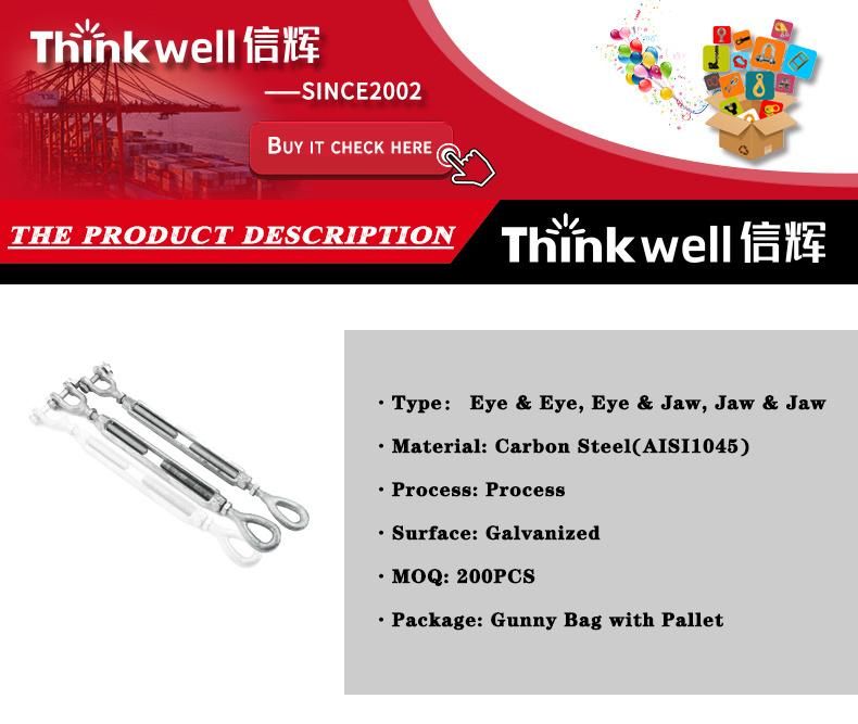 High Quality Welded Hamburger Turnbuckle Dee Dee Turnbuckle