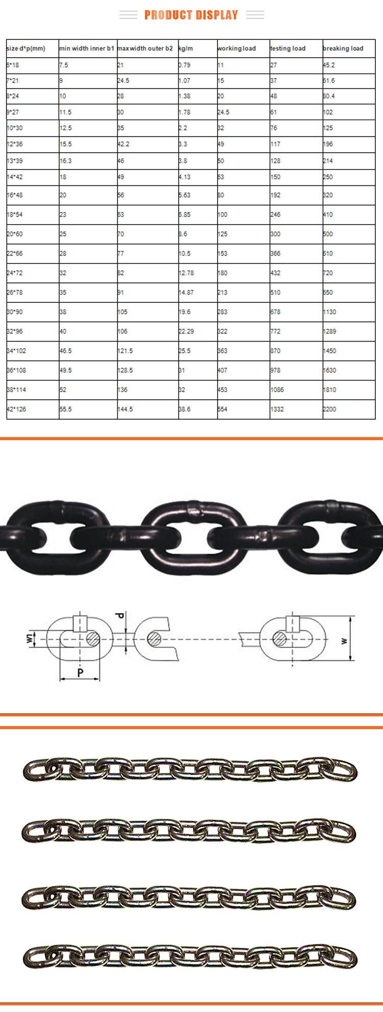High Quality Towing Alloy Steel G70 Lifting Chain with Hooks and Ring