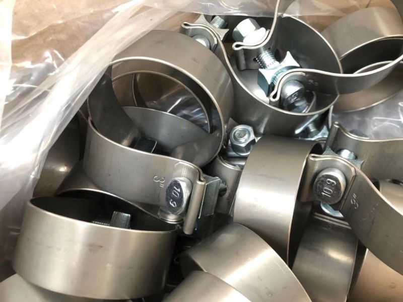SS304 V Band Clamp with Flange Muffler Pipe Clamp for Connection Clamp