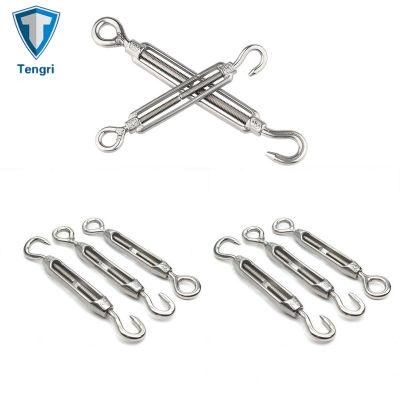China High Strength Stainless Steel 304 Galvanized Carbon Steel Drop Forged Us Type Wire Rope Turnbuckle with Eye and Jaw DIN1480