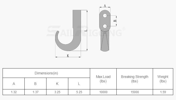 Carbon Steel Rigging Hardware Small Tow Hook