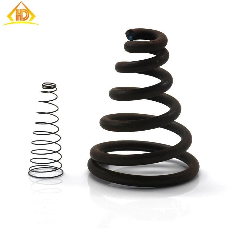 Hand Customized 65mn Spring Steel Black Oxide Compression Conical Spring Taper Tower Spring
