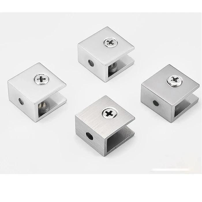 Wall Mounted to Bevel Edge Square Double Side Zinc Alloy Glass Clamp