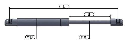 Telescopic Gas Spring 300n Strut Gas Filled 250mm 350mm