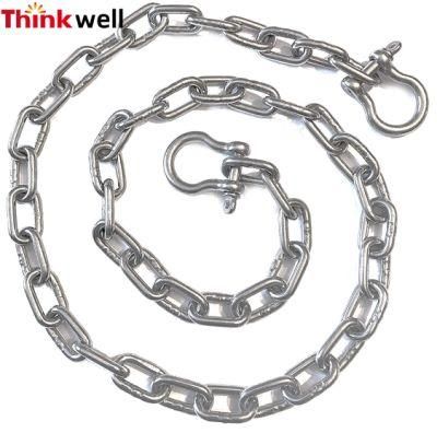 Stainless Steel 316 Anchor Chain 1/4&quot; or 6mm by 4&prime; Long Shackles